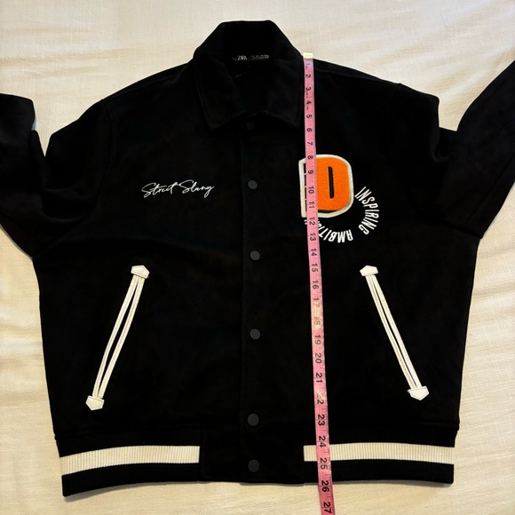 Men’s Zara Faux Suede Embroidered Jacket - Picture 12 of 13